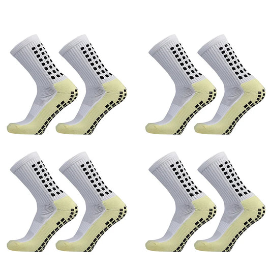 Bamboo Anti Slip Soccer Socks - 4 Pairs Non Slip