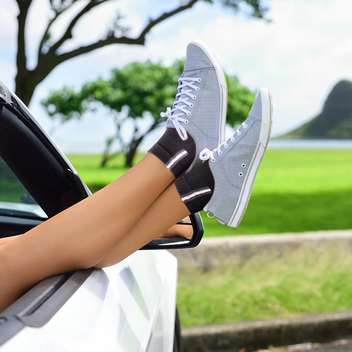 Mens Bamboo Ankle Socks Breathable Lightweight 5 Pairs Pack