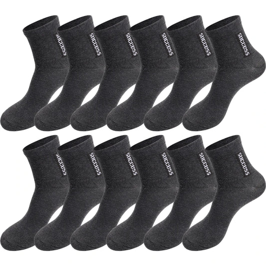 6 Pairs Mens Breathable Bamboo Fiber Socks Cotton Deodorizing