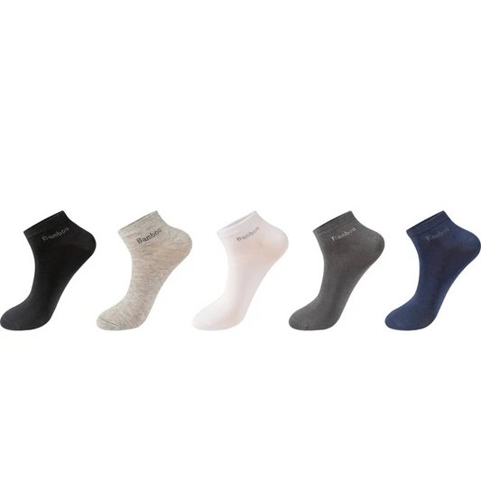 Mens Bamboo Fiber Ankle Socks 5 Pairs Breathable Antibacterial