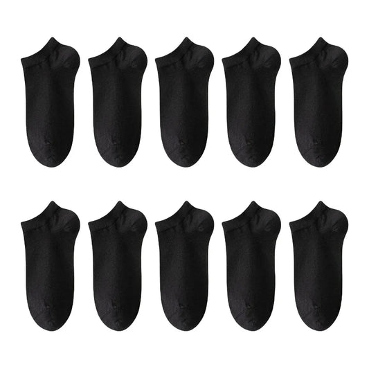 10 Pairs Mens Bamboo Fiber Ankle Socks - Breathable