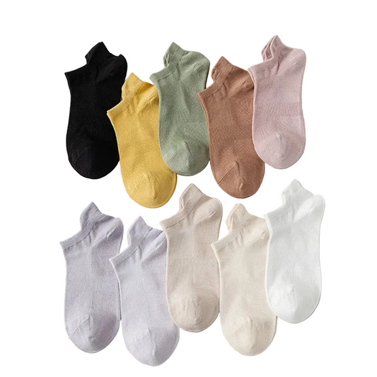 Bamboo Fiber No Show Socks - Thin Short Solid Color