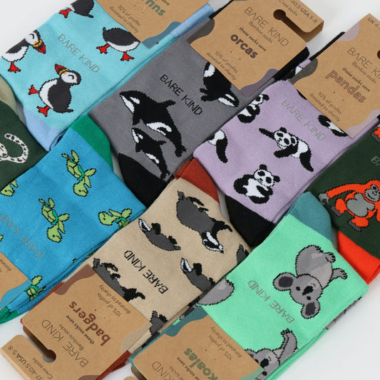 A bunch of socks that are sitting on a table