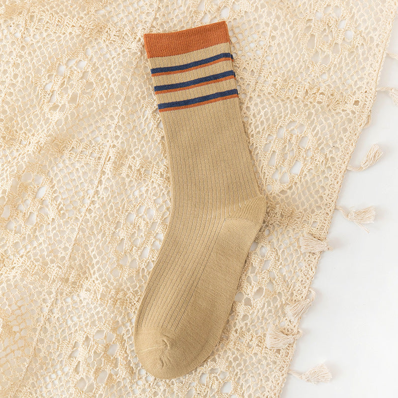 College Style Women's Bamboo Cotton Pile Socks - Medium Tube