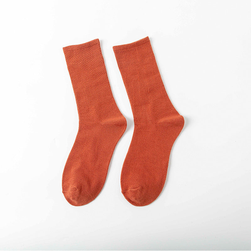 College Style Women's Bamboo Cotton Pile Socks - Medium Tube