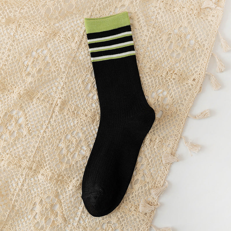College Style Women's Bamboo Cotton Pile Socks - Medium Tube