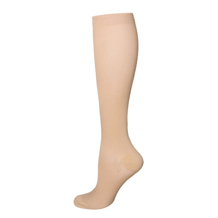 Solid Color Bamboo Nylon Silk Compression Socks