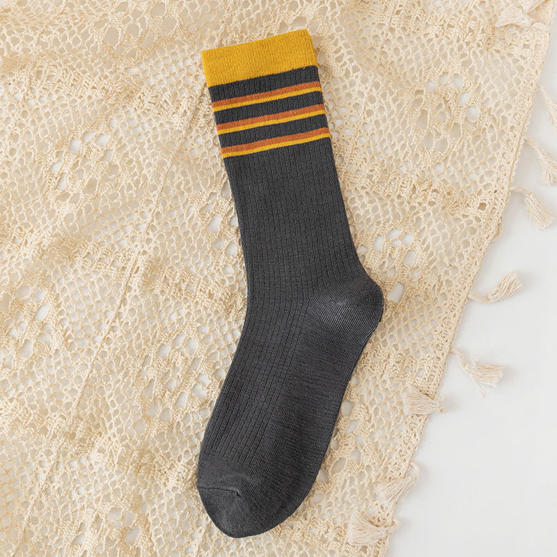 College Style Women's Bamboo Cotton Pile Socks - Medium Tube