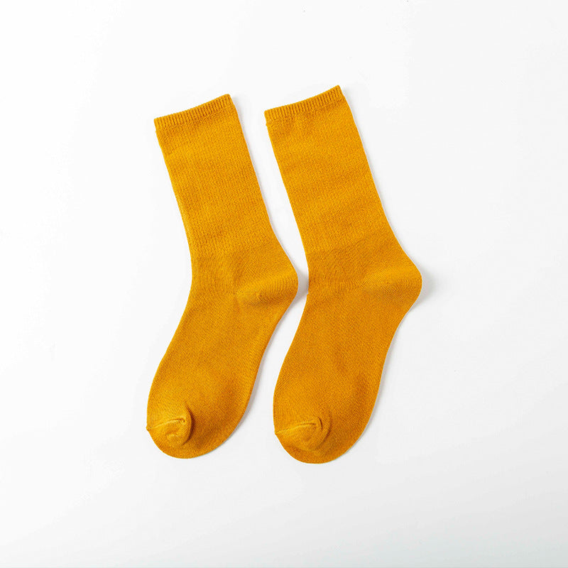 College Style Women's Bamboo Cotton Pile Socks - Medium Tube