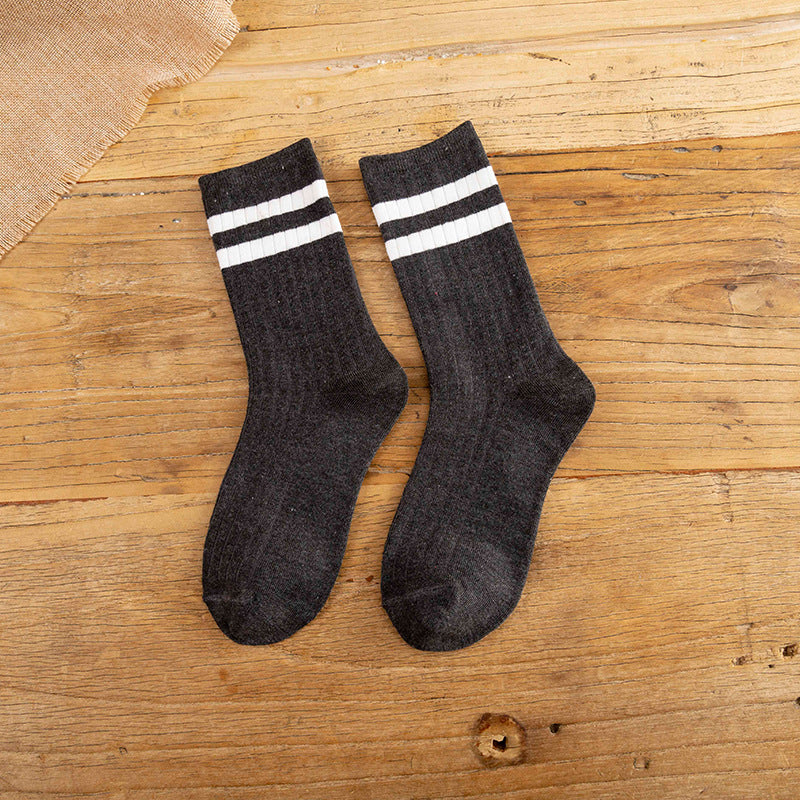 College Style Women's Bamboo Cotton Pile Socks - Medium Tube