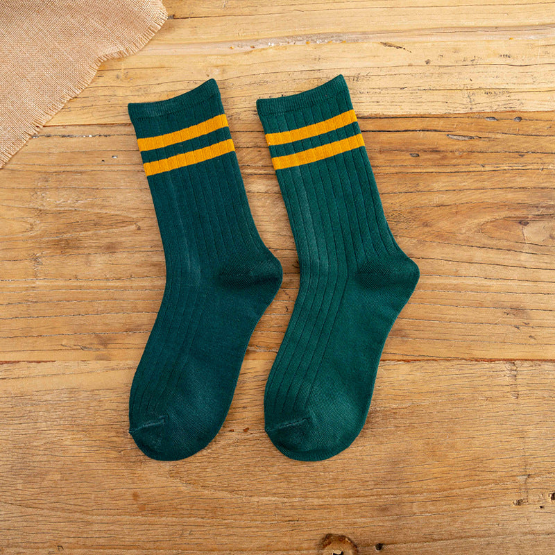 College Style Women's Bamboo Cotton Pile Socks - Medium Tube