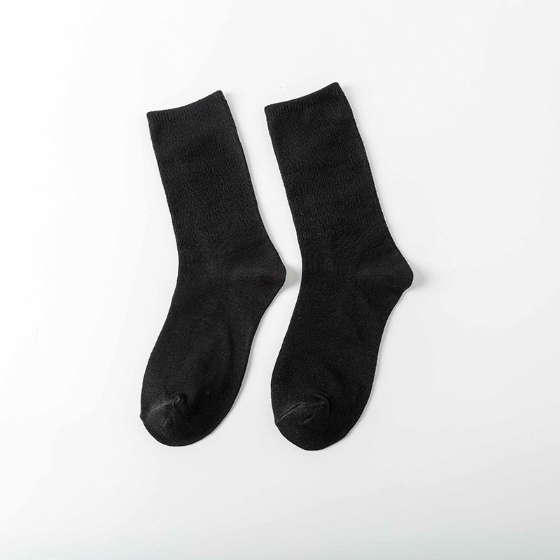 College Style Women's Bamboo Cotton Pile Socks - Medium Tube