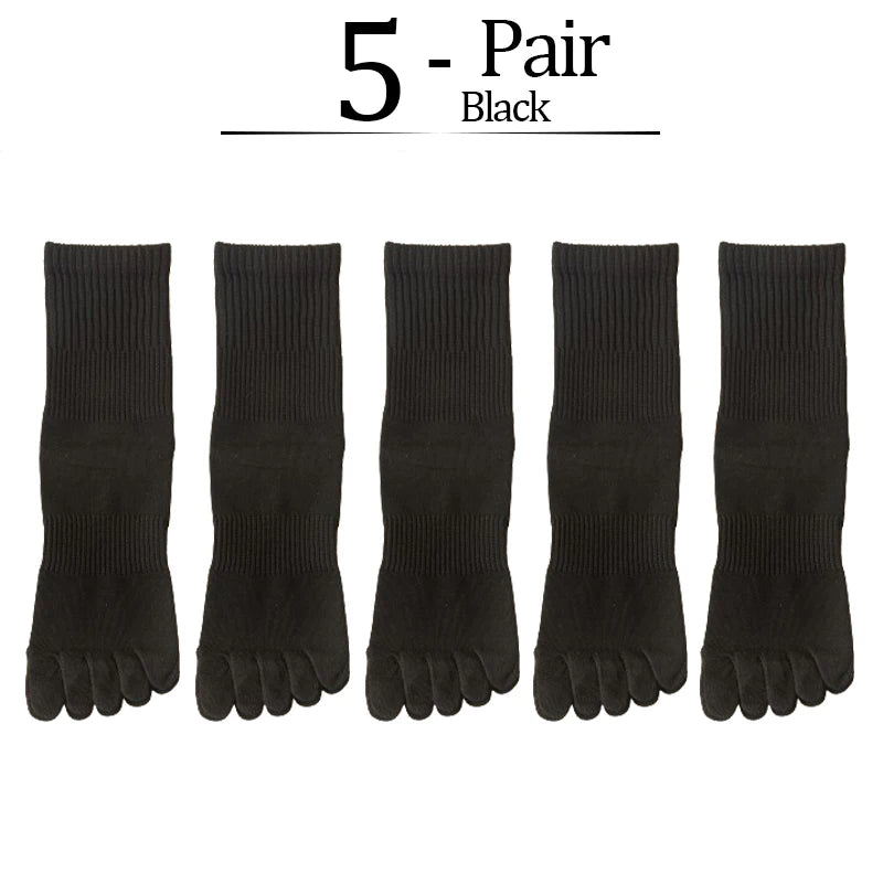 5-Pack Women Five Toe Bamboo Cotton Socks