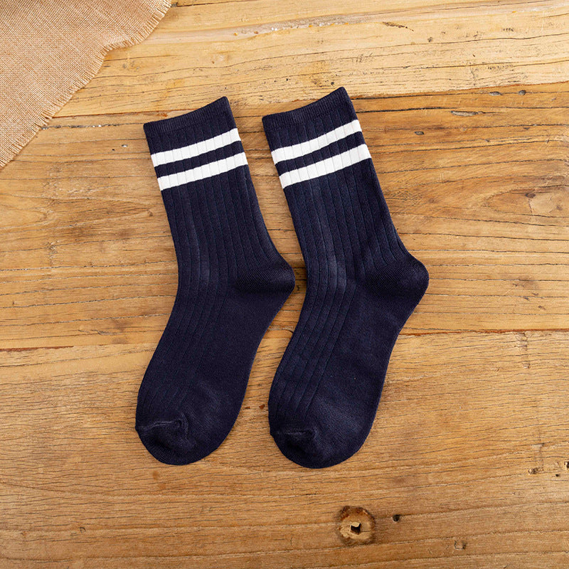College Style Women's Bamboo Cotton Pile Socks - Medium Tube