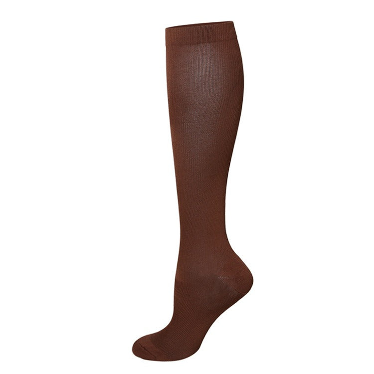 Solid Color Bamboo Nylon Silk Compression Socks