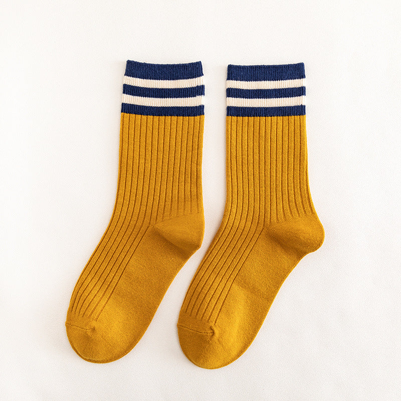 College Style Women's Bamboo Cotton Pile Socks - Medium Tube