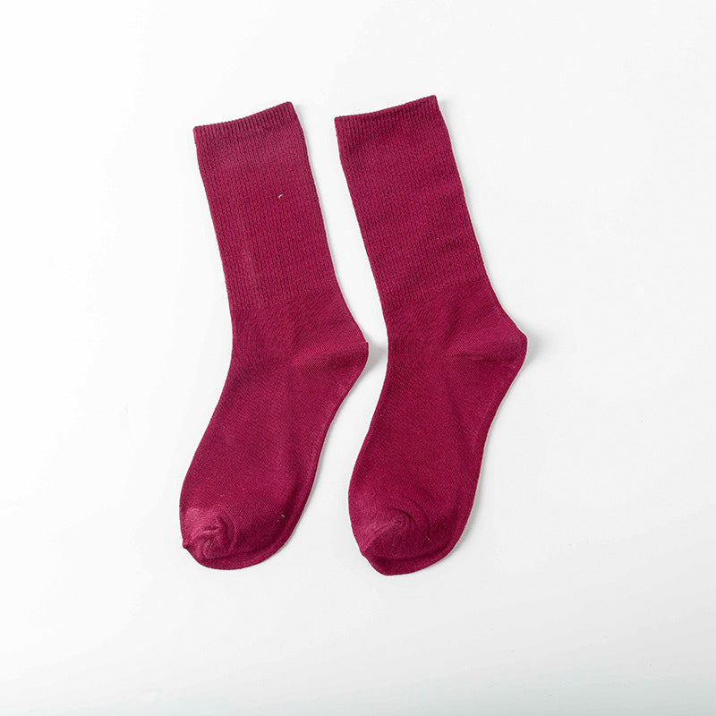 College Style Women's Bamboo Cotton Pile Socks - Medium Tube