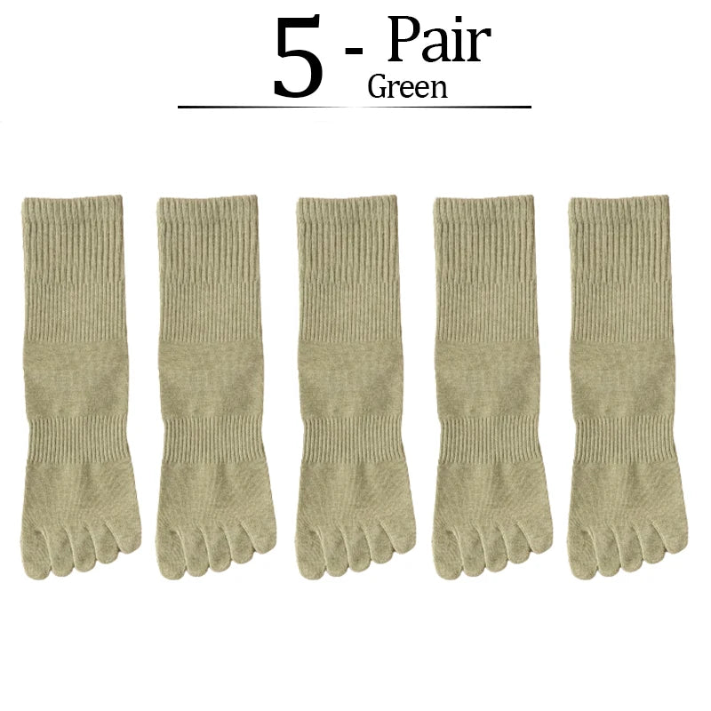 5-Pack Women Five Toe Bamboo Cotton Socks