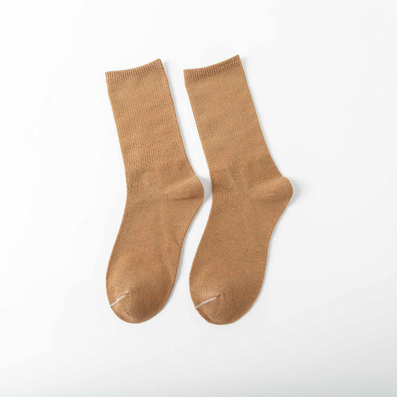 College Style Women's Bamboo Cotton Pile Socks - Medium Tube