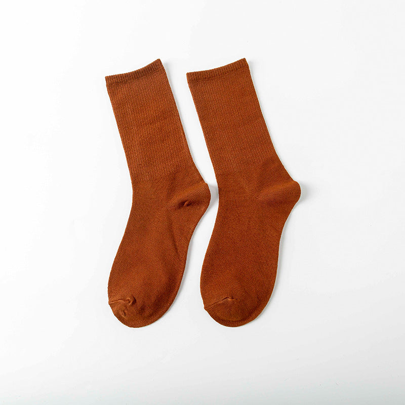 College Style Women's Bamboo Cotton Pile Socks - Medium Tube