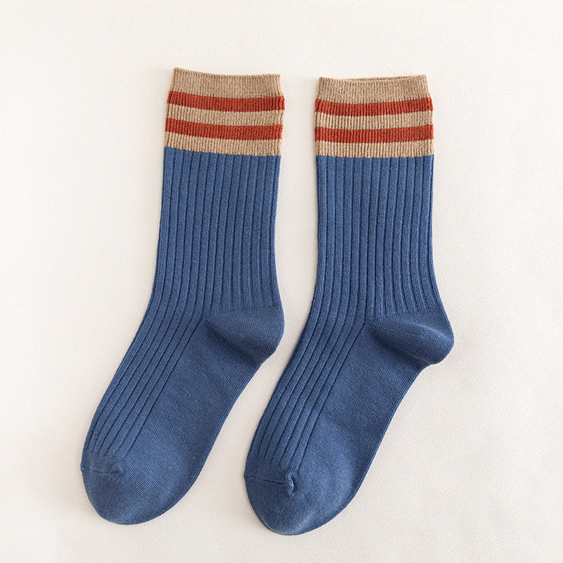 College Style Women's Bamboo Cotton Pile Socks - Medium Tube