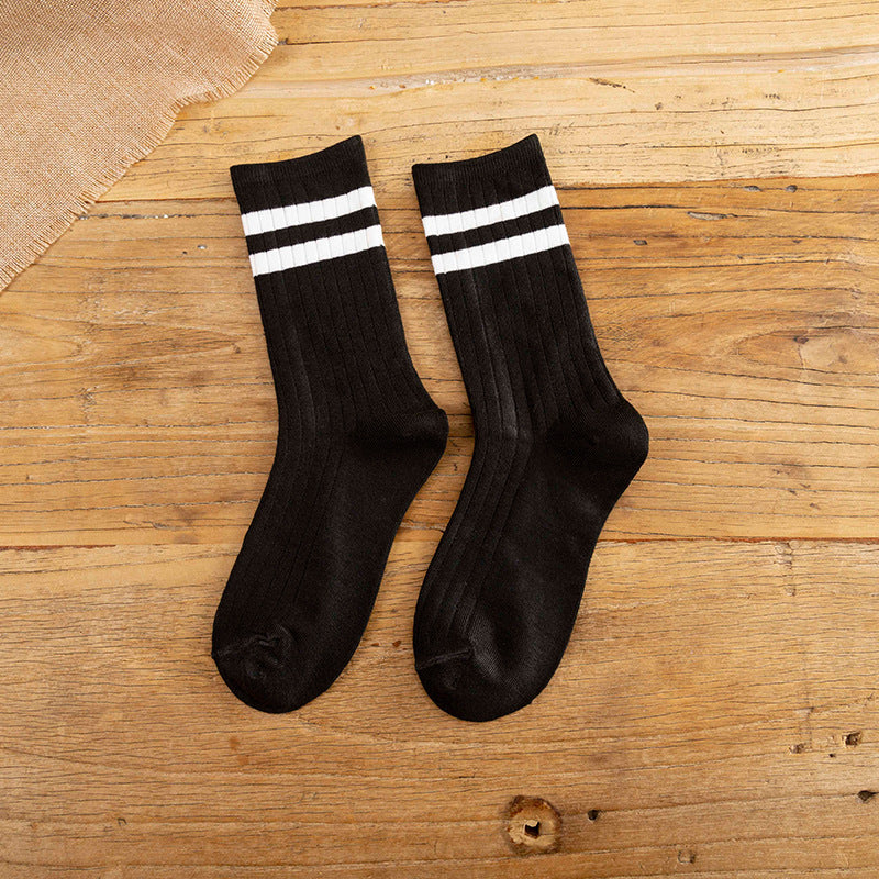 College Style Women's Bamboo Cotton Pile Socks - Medium Tube
