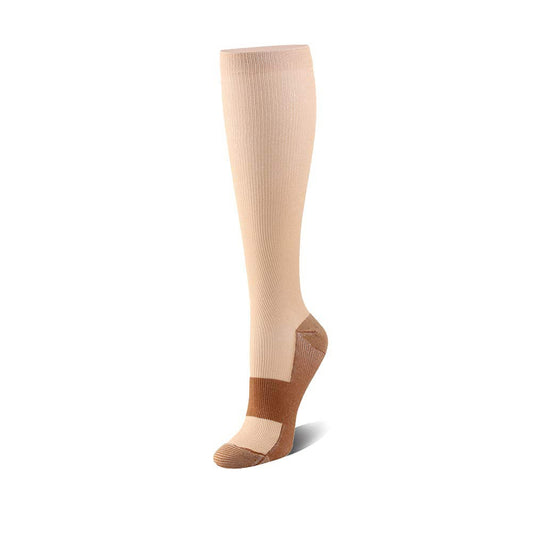 Solid Color Bamboo Nylon Silk Compression Socks