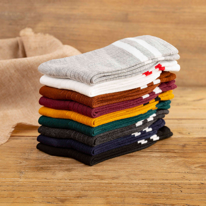 College Style Women's Bamboo Cotton Pile Socks - Medium Tube