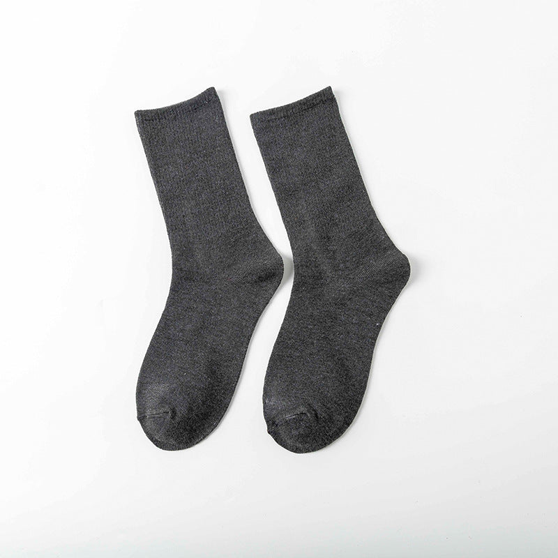 College Style Women's Bamboo Cotton Pile Socks - Medium Tube