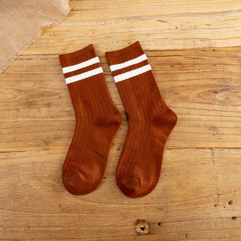 College Style Women's Bamboo Cotton Pile Socks - Medium Tube
