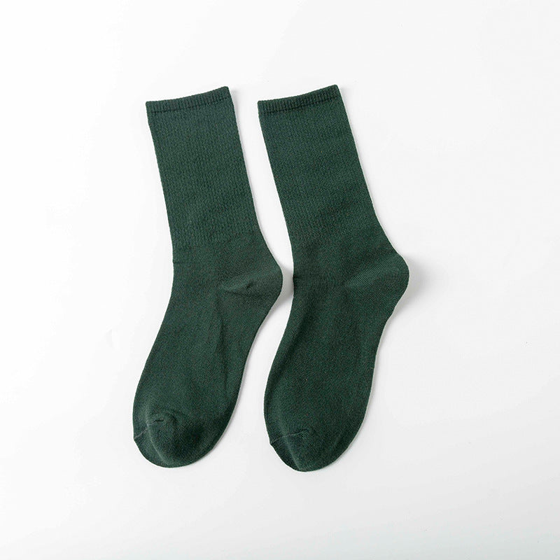 College Style Women's Bamboo Cotton Pile Socks - Medium Tube