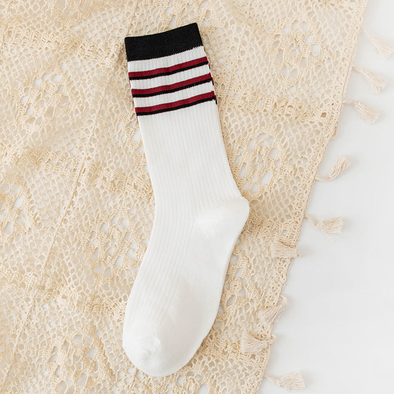 College Style Women's Bamboo Cotton Pile Socks - Medium Tube
