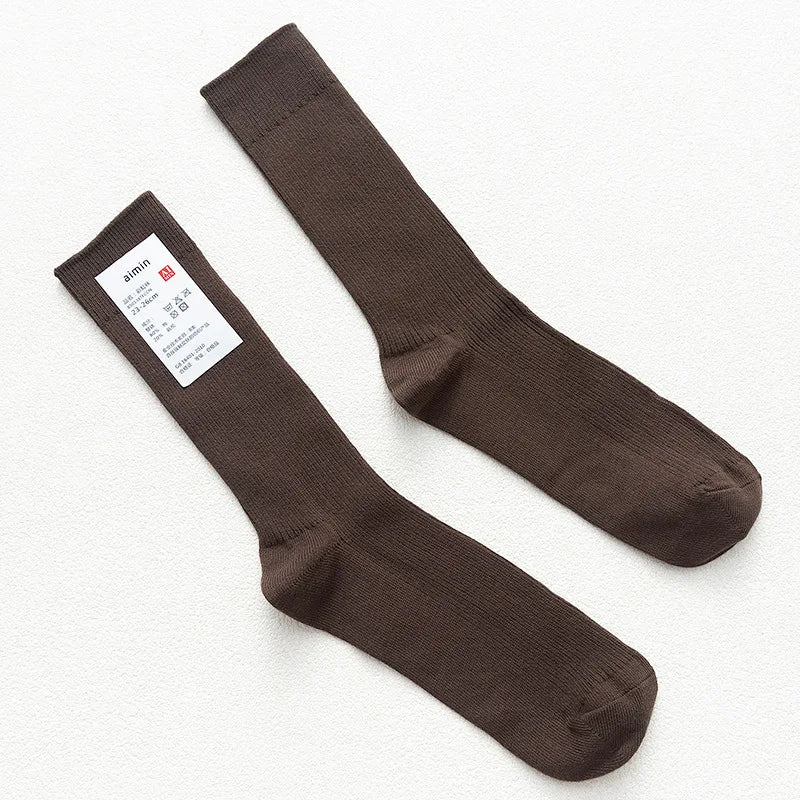 Long Men's Japanese Bamboo Cotton Rib Knit Socks