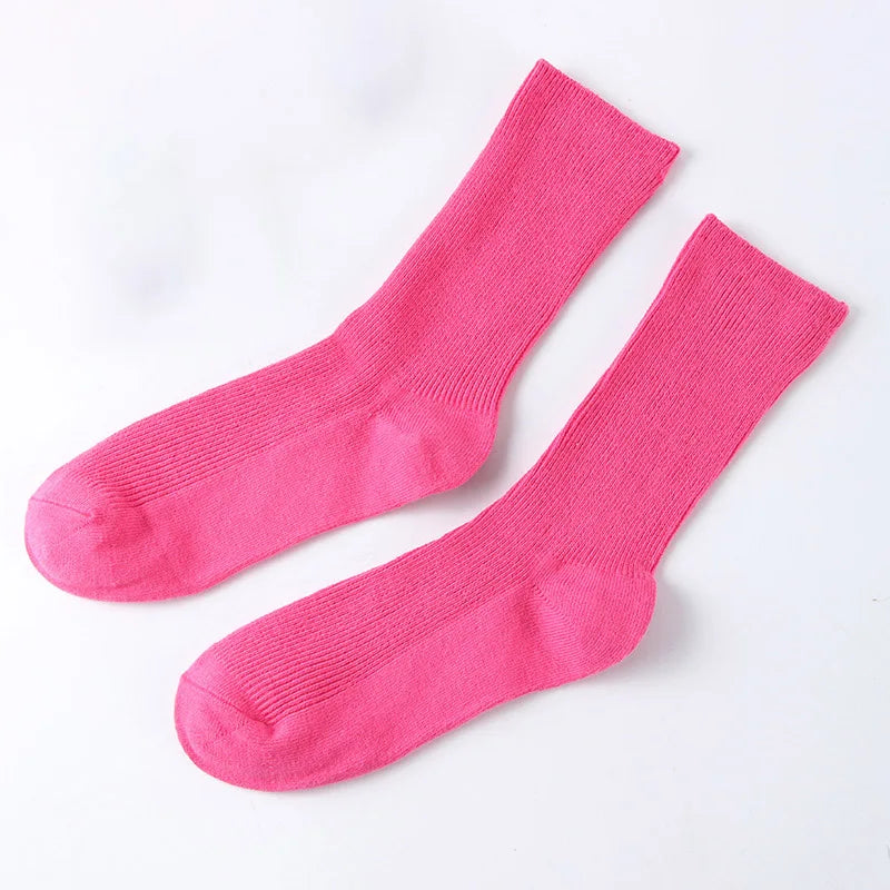 Women's Solid Color Bamboo Cotton Crew Socks