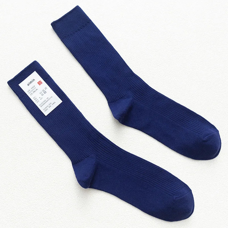 Long Men's Japanese Bamboo Cotton Rib Knit Socks