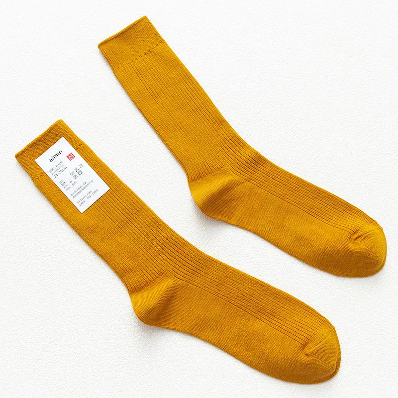 Long Men's Japanese Bamboo Cotton Rib Knit Socks