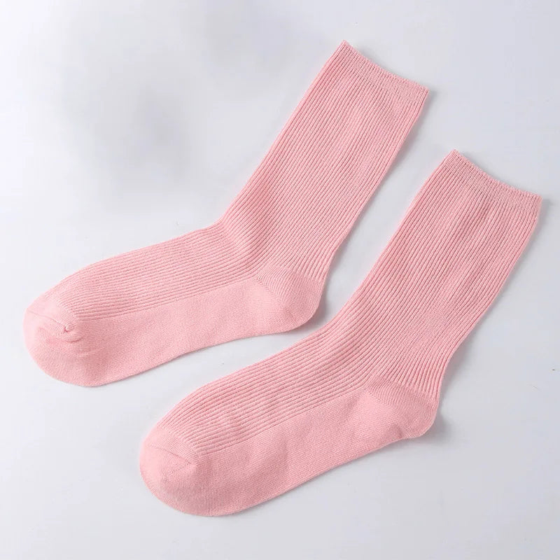 Women's Solid Color Bamboo Cotton Crew Socks
