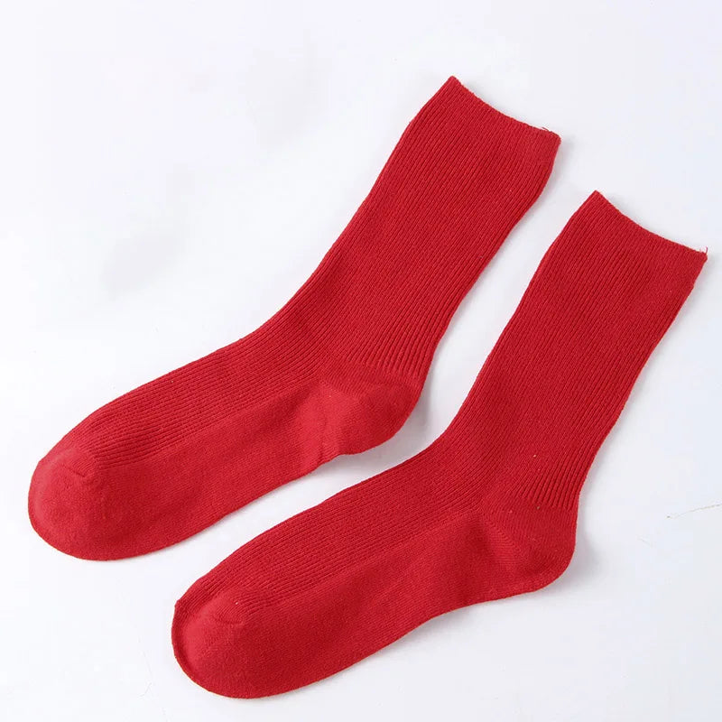 Women's Solid Color Bamboo Cotton Crew Socks
