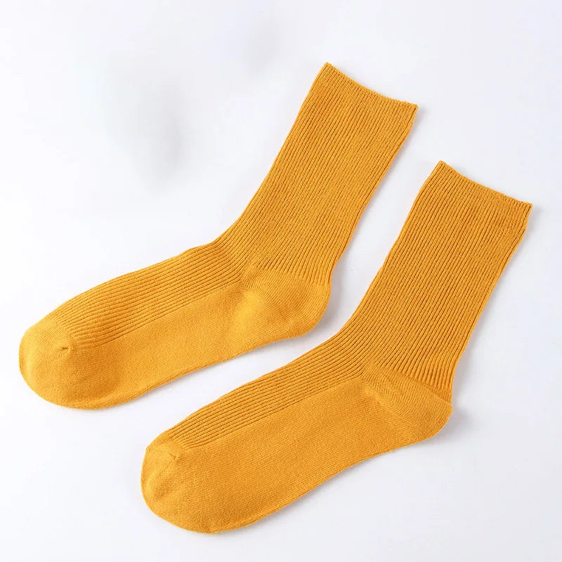Women's Solid Color Bamboo Cotton Crew Socks