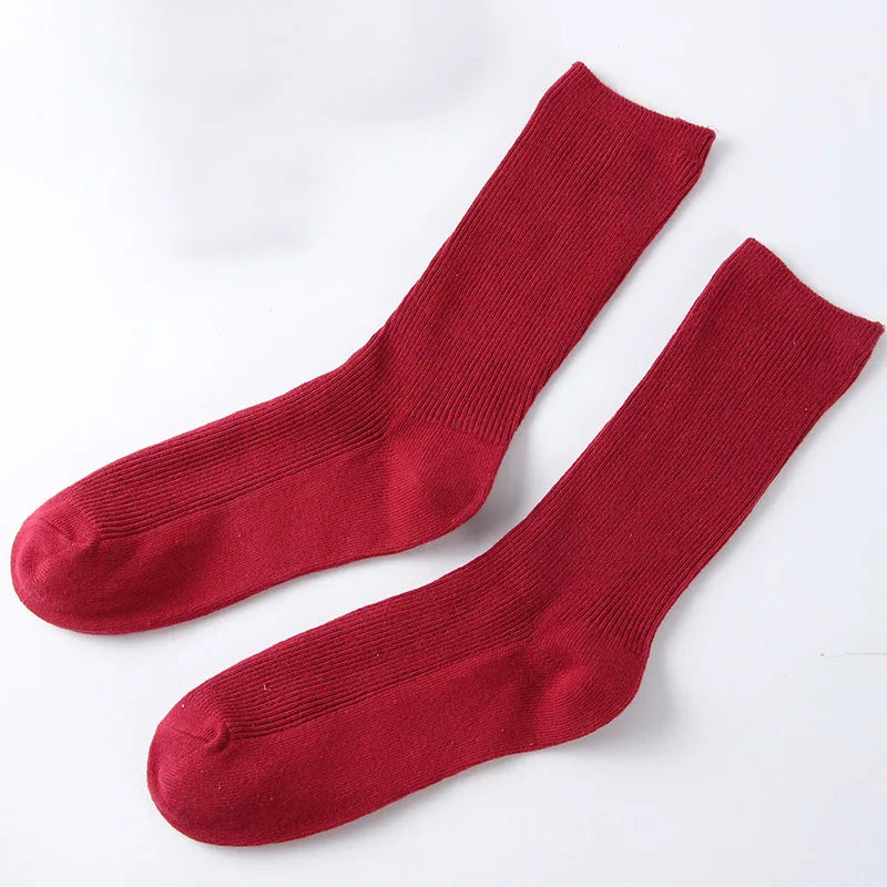 Women's Solid Color Bamboo Cotton Crew Socks
