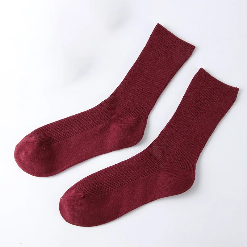 Women's Solid Color Bamboo Cotton Crew Socks