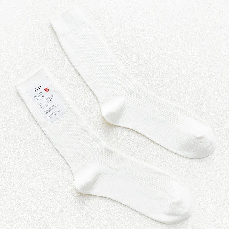 Long Men's Japanese Bamboo Cotton Rib Knit Socks