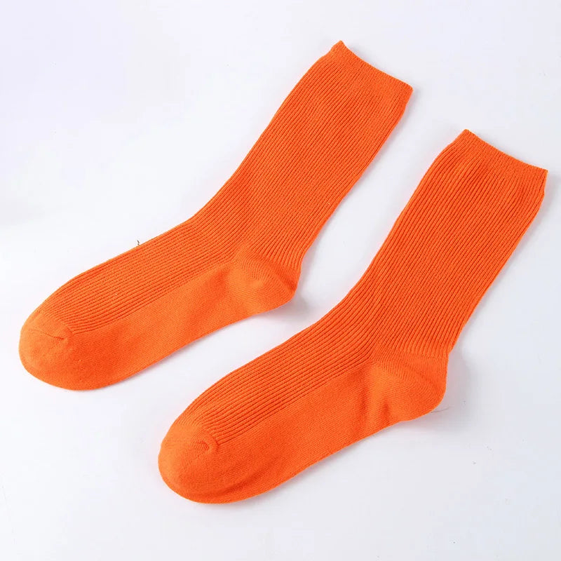 Women's Solid Color Bamboo Cotton Crew Socks