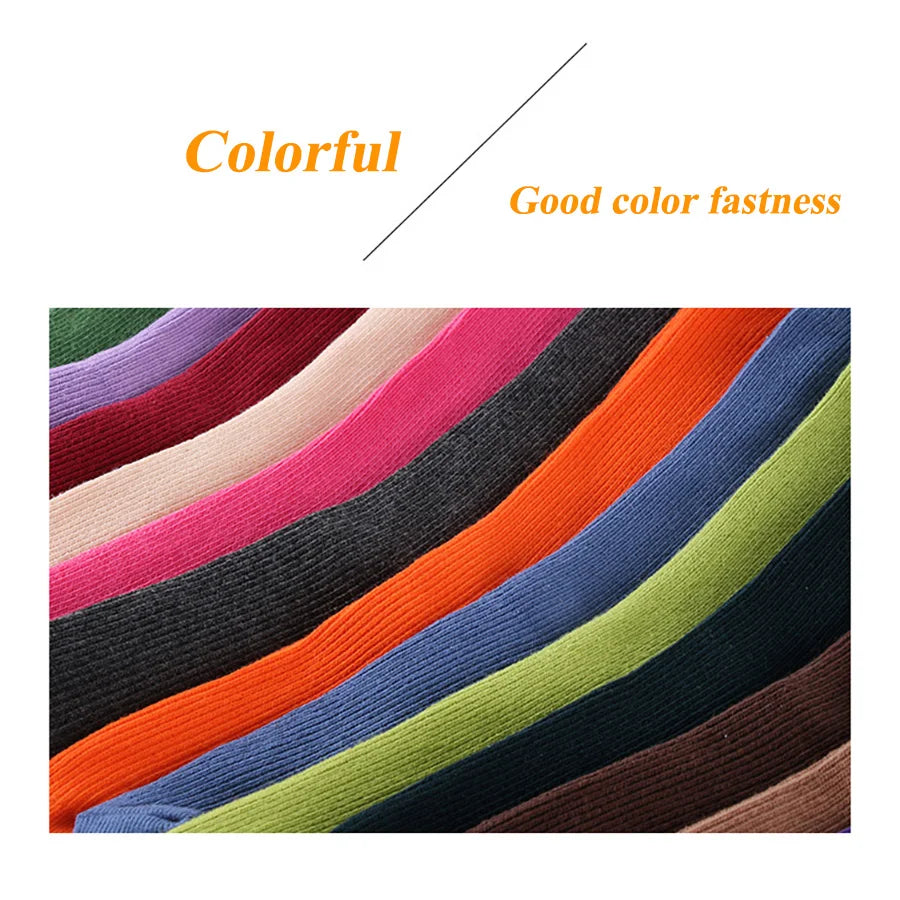 Women's Solid Color Bamboo Cotton Crew Socks