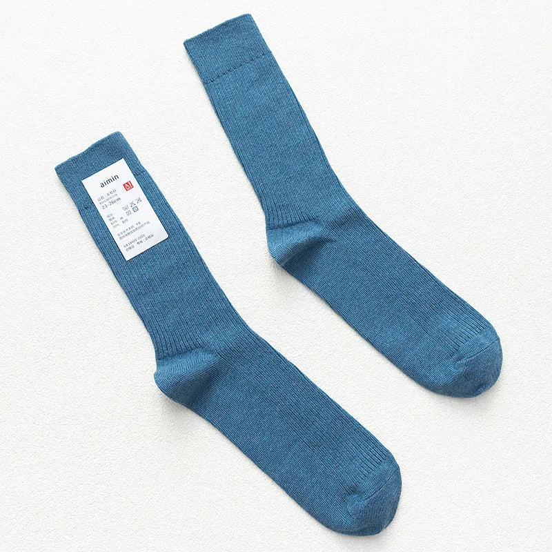 Long Men's Japanese Bamboo Cotton Rib Knit Socks