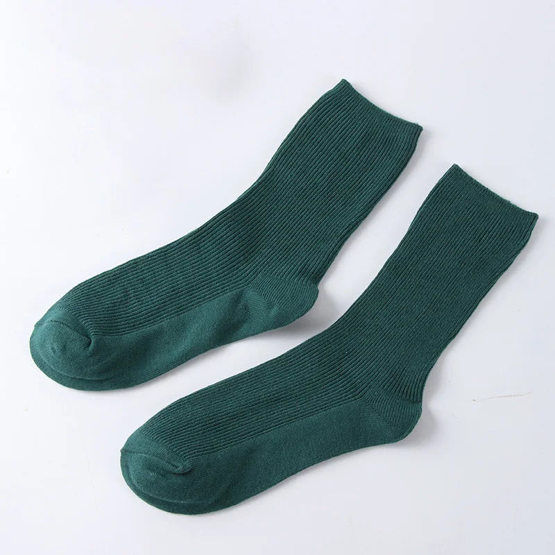 Women's Solid Color Bamboo Cotton Crew Socks