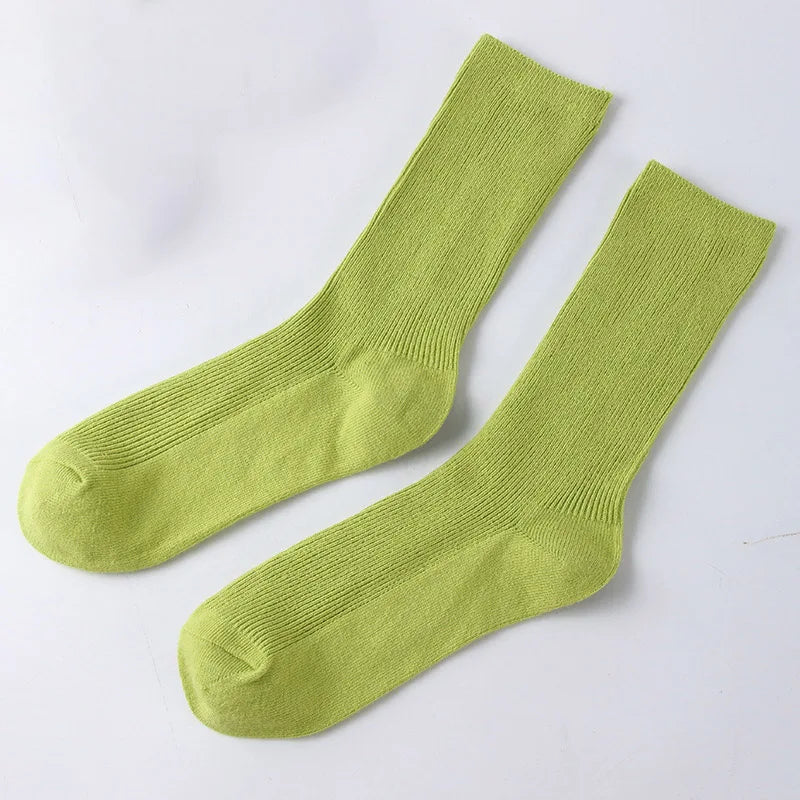 Women's Solid Color Bamboo Cotton Crew Socks