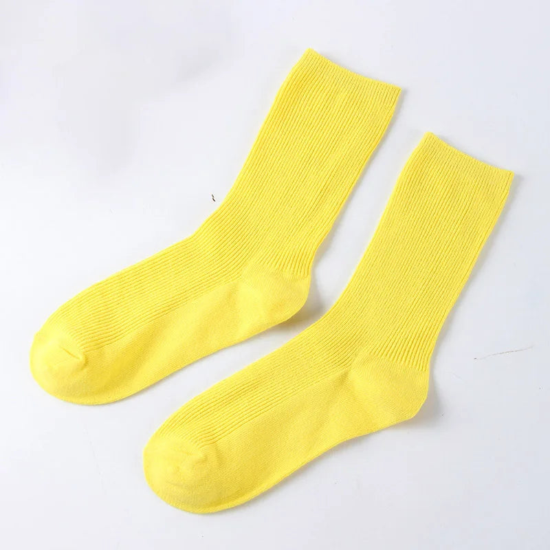 Women's Solid Color Bamboo Cotton Crew Socks
