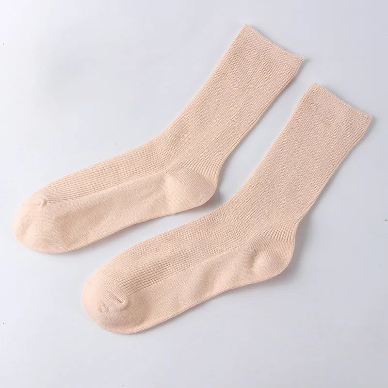 Women's Solid Color Bamboo Cotton Crew Socks