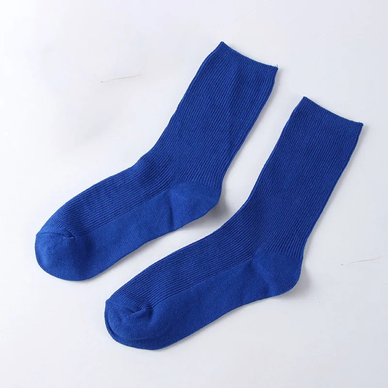 Women's Solid Color Bamboo Cotton Crew Socks